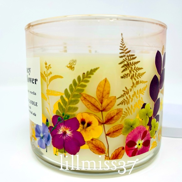 HONEY WILDFLOWER BRAND NEW BATH AND BODY WORKS 3 WICK CANDLE - Picture 7 of 8
